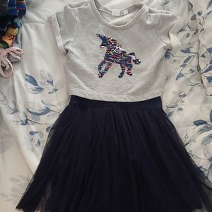 Girls GAP size 6/7 unicorn sequin flip dress
